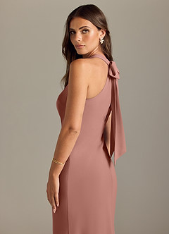 Azazie Doretta Bridesmaid Dresses Cedar Rose Mermaid Pleated Chiffon Dress image6