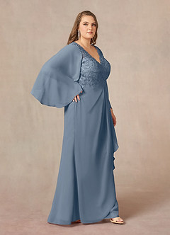 Azazie Perry Mother of the Bride Dresses Twilight Mermaid V-Neck Lace Chiffon Dress image10