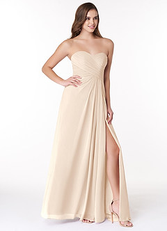 Azazie Arabella Allure Robes de demoiselle d'honneur Robe Trapèze Convertible en Mousseline de soie Encolure en Forme de Cœur Albâtre Blanc image13