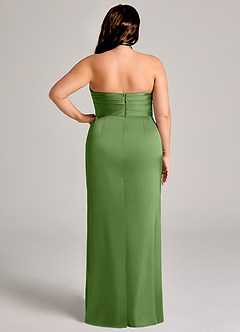 Azazie Jemma Brautjungfernkleider Etui Plissee Stretch-Satin Kleid Basilikum image12