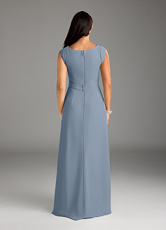 Azazie Bettina Mother of the Bride Dresses Dusty Blue A-Line Lace Chiffon Dress image6