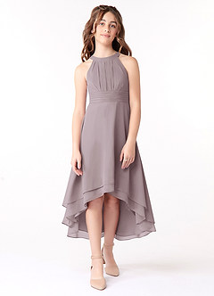 Azazie Linna Junior Dusk A-Line Pleated Chiffon Dress image1