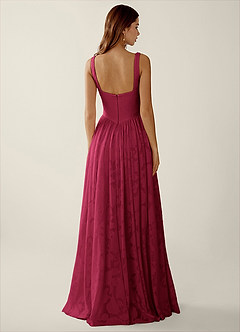 Megan Merlot Lace A-line Prom Dress image2