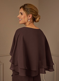 Azazie OHara Mother of the Bride Dresses Ganache A-Line V-Neck Chiffon Dress image7