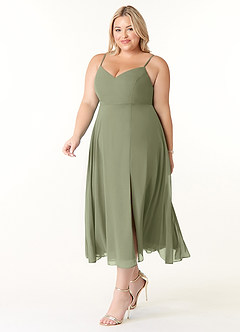 Azazie Clarissa At-home Try On Dresses Cabernet A-Line V-Neck Chiffon Dress image9