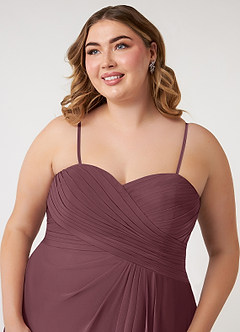 Azazie Arabella Allure Bridesmaid Dresses Sangria A-Line Sweetheart Neckline Chiffon Convertible Dress image15