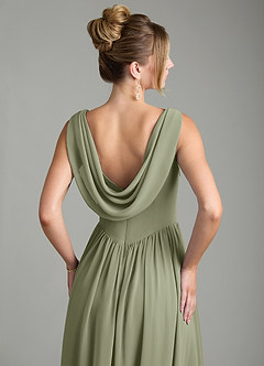 Azazie Novi Bridesmaid Dresses Pistachio A-Line Pleated Chiffon Dress image2