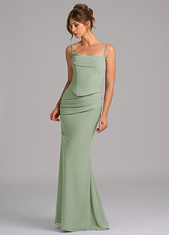 Azazie Sorrel Bridesmaid Dresses Dusty Sage Mermaid Corset Chiffon Dress image6