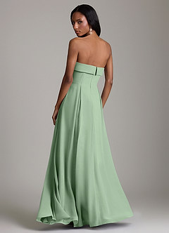 Azazie Lucienne Vestidos de damas de honor Vestido Matcha de Gasa de Línea A Convertible con Palabra de honor image2