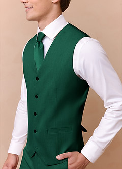 front James Emerald Structured Stretch Suit Vest