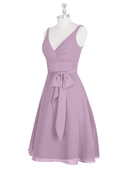 Azazie Diana Vente finale Robe A-ligne en Mousseline de soie Plissée Glycine image8