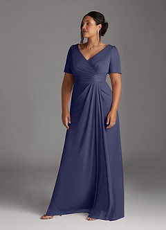Azazie Bessie Mother of the Bride Dresses Stormy A-Line Pleated Mesh Dress image9