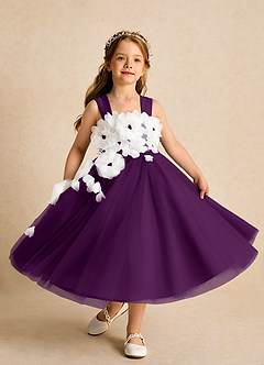 Azazie Dovey Robe Demoiselle D'honneur Fillette Robe Princesse en Tulle Arc Grain De Raisin image4
