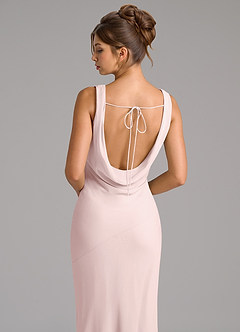 Azazie Rylina Bridesmaid Dresses Blushing Pink Mermaid Pleated Chiffon Dress image2