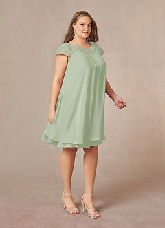 Azazie Tess Mother of the Bride Dresses Dusty Sage Empire Sequins Chiffon Dress image10