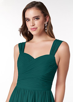 Azazie Zapheira Brudtärnklänningar Klänning av A-Linje i Chiffong Ruched Påfågelblå image5