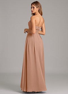 Azazie Lucienne Brudtärnklänningar Klänning av A-Linje i Chiffong Axelbandslös Champagne Ros Konvertibel image2