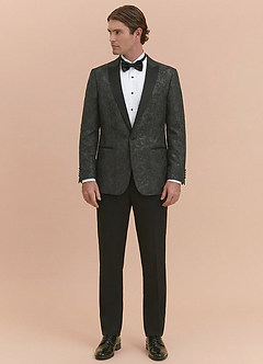 front Joseph Black Formal Jacquard Peak Lapel Tuxedo Jacket