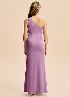 Azazie Akilah Junior Robe Fourreau en Satin extensible Plissée Glycine image6