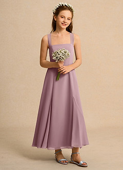 Azazie Tater Junior Formal Flower Girl Klänningar Klä A-Line i Chiffong Plisserad image5