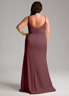 Azazie Deandra Bridesmaid Dresses Sangria Mermaid Pleated Stretch Satin Dress image8