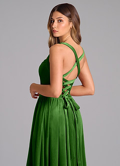 Azazie Francis Bridesmaid Dresses Ivy A-Line Corset Velvet Dress image2