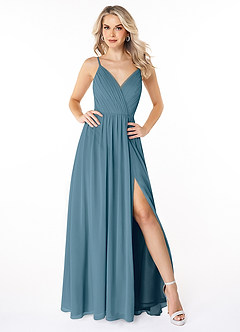 Azazie Gracie Bridesmaid Dresses Bermuda A-Line Pleated Chiffon Dress image1