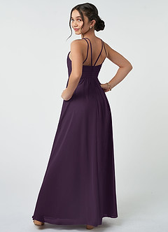 Azazie Leighton Junior Plum A-Line Pleated Chiffon Dress image5