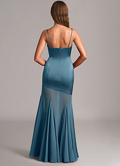 Azazie Uma Vestidos de damas de honor Vestido de Bermudas de Gasa de Corte Sirena Convertible con Sin tirantes image5