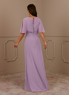 Azazie Oksana Mother of the Bride Dresses Wisteria A-Line V-Neck Pleated Chiffon Dress image3