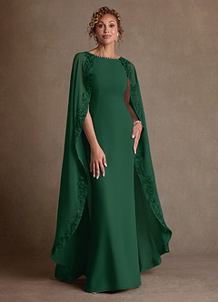 Azazie Artemisia Mother of the Bride Dresses Dark Green Sheath Lace Chiffon Dress image1