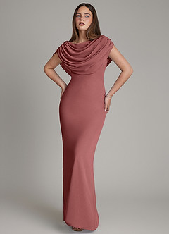 Azazie Hadley Bridesmaid Dresses Amethyst Mermaid Pleated Chiffon Dress image1