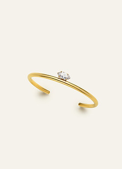 front Solitaire Marquise Crystal Cuff Bracelet
