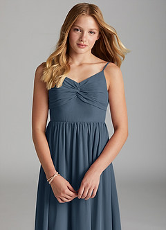 Azazie Zeya Junior Neptune A-Line Chiffon Dress image6