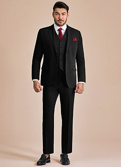 front James Black Structured Stretch 3-piece suit