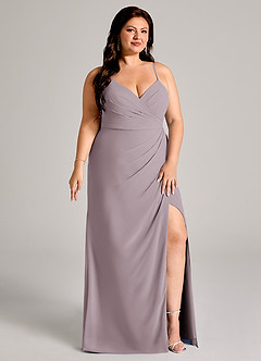 Azazie Maci Bridesmaid Dresses Dusk Sheath Pleated Chiffon Dress image11