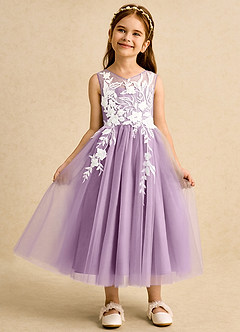 Azazie Sundae Flower Girl Dresses Wisteria Ball-Gown Lace Dress image6