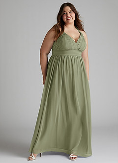 Azazie Ashia Bridesmaid Dresses Pistachio A-Line Pleated Chiffon Dress image9