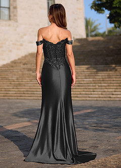 Opulence Black Floral Corset Prom Dress image2