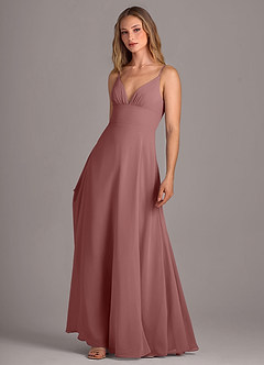 Azazie Amina Brautjungfernkleider A-Linie Chiffon Kleid Wüstenrose image3