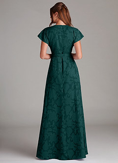 Azazie Ling Bridesmaid Dresses Pine A-Line Pleated Floral Burnout Dress image6