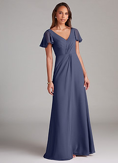 Azazie Soren Bridesmaid Dresses Stormy A-Line Ruched Chiffon Dress image1