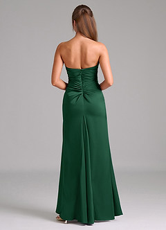 Azazie Lucille Bridesmaid Dresses Dark Green Mermaid Strapless Stretch Satin Convertible Dress image2