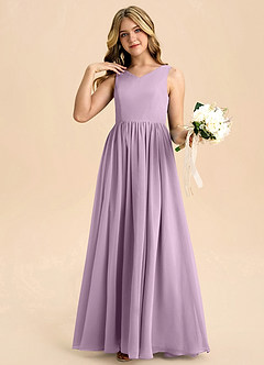 Azazie Hathaway Junior Wisteria A-Line Bow Chiffon Dress image5