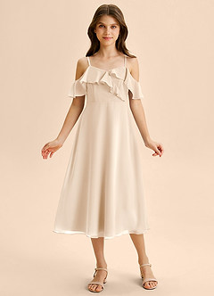 Azazie Kamilla Junior Klä av A-Line i Chiffong Av axeln image6