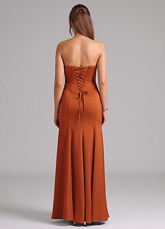 Azazie Ximena Bridesmaid Dresses Cinnamon Mermaid Corset Stretch Satin Convertible Dress image6