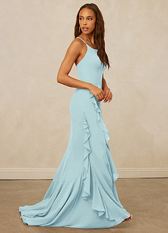 Christian Siriano Bridal for Azazie 1006 Robes de demoiselle d'honneur Robe Sirène en Mousseline de soie Rayé Verre De Mer image5