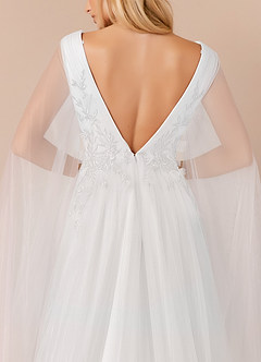 Azazie Seraphine Wedding Dresses Diamond White A-Line Sequins Tulle Dress image6