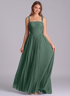 Azazie Mina Robes de demoiselle d'honneur Robe Trapèze en Mousseline de soie Plissée Mousse De Mer image4