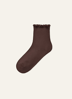 front Azazie Matching Color Ruffle Edge Soft Women's Socks